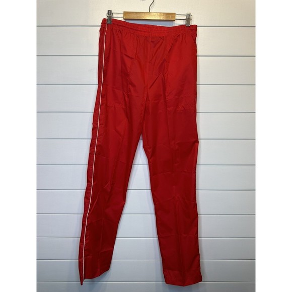 Vintage Windbreaker Windsuit SMALL Nylon 1/4 Zip Hoodie Pants Red White Stripe - Picture 8 of 13